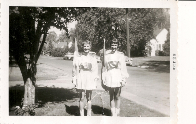 Flag Swingers Judy Durand and Elaine Logan